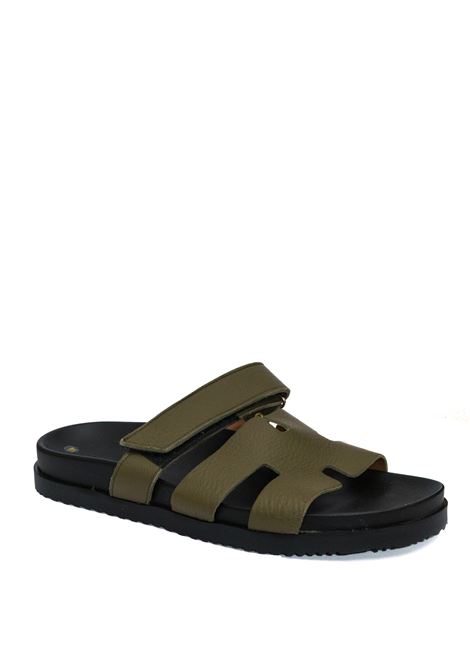 Green leather sandal VINCENT VEGA | MILOBUCCIA-MUSCHIO
